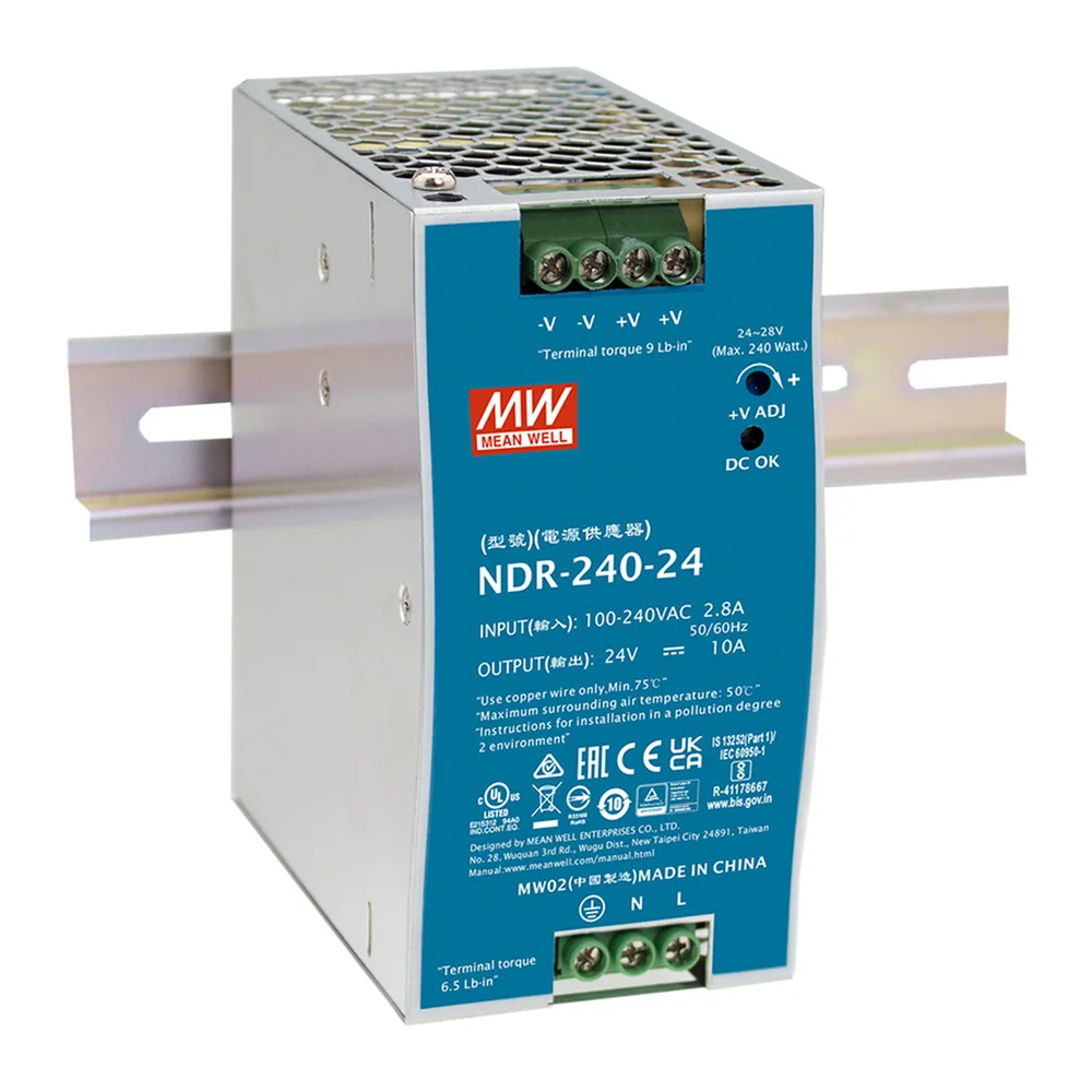 منبع تغذیه مین ول (MW) 24 ولت 10 آمپر NDR-240-24