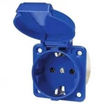 پریز تک فاز تابلویی آبی پارت الکتریک کد 124