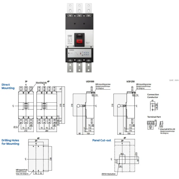 رله شنت کلید اتوماتیک هیوندای الکترونیکی 1000A, 1250A 200V-230V AC