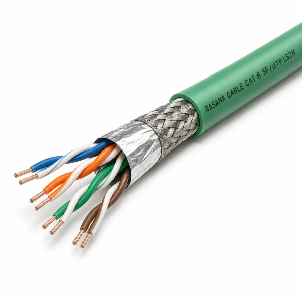 کابل شبکه Cat 6 SF/UTP - LSZH رسانا کابل