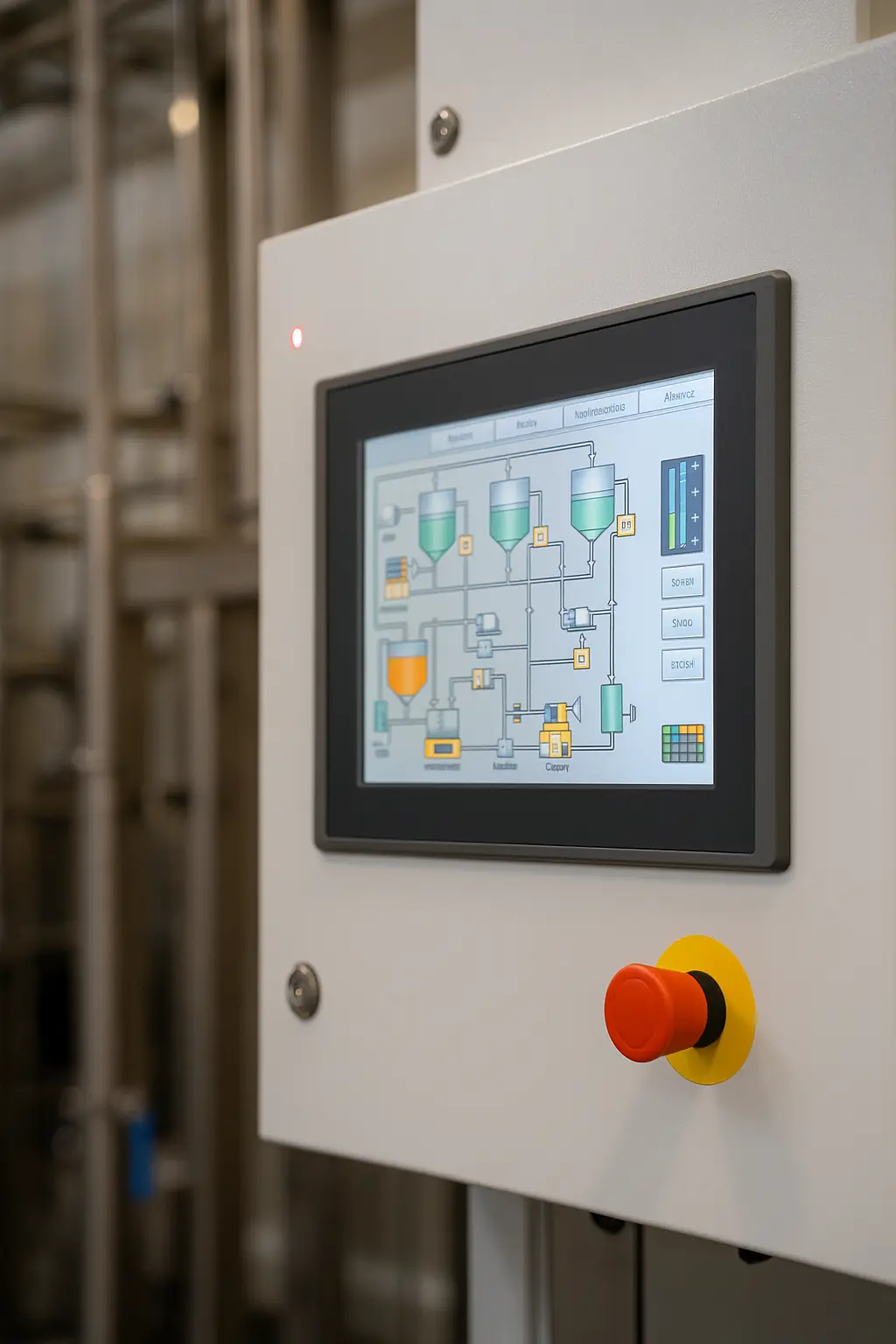 یک hmi و صفحه برنامه نویسی شده آن